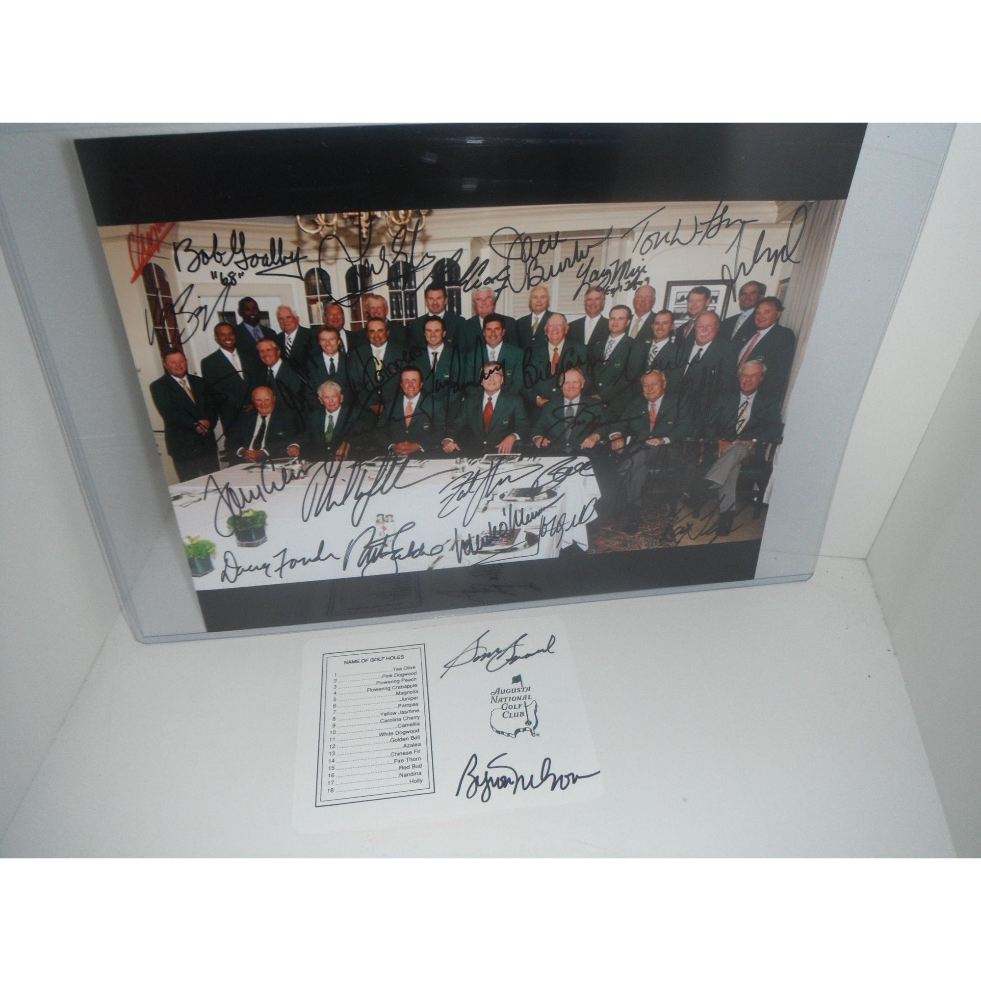 Tiger Woods, Jack Nicklaus, Phil Mickelson 11x14 Masters photo signed with proof