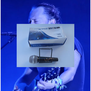 Thom Yorke Radiohead lead singer microphone signed with proof