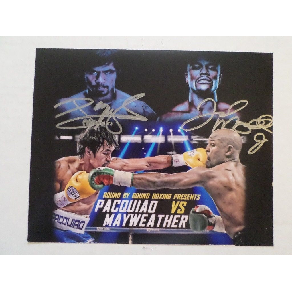 Floyd Mayweather Jr and Manny Pacquiao 8x10 signed photo