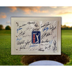 Load image into Gallery viewer, PGA Tour flag Tiger Woods, Rory McIlroy, Jack Nicklaus, Arnold Palmer, Brooks Koepka signed with proof
