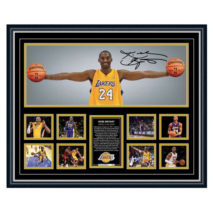 Kobe Bryant Earvin "Magic" Johnson Kareem Abdul-Jabbar 24 X 36 poster signed with proof