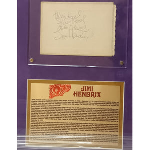 Jimi Hendrix signed autograph book page framed
