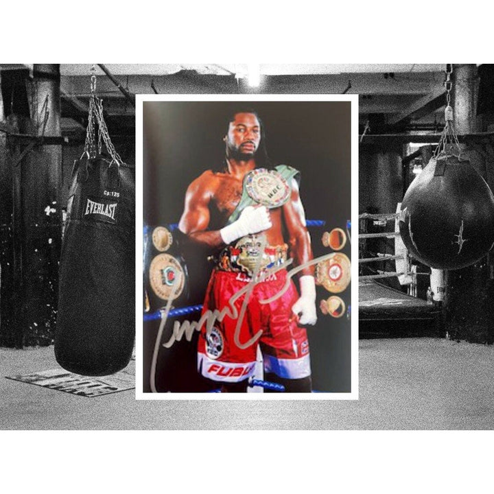 Lennox Lewis boxing Legend 5 x 7 photo signed with proof - Awesome Artifacts 