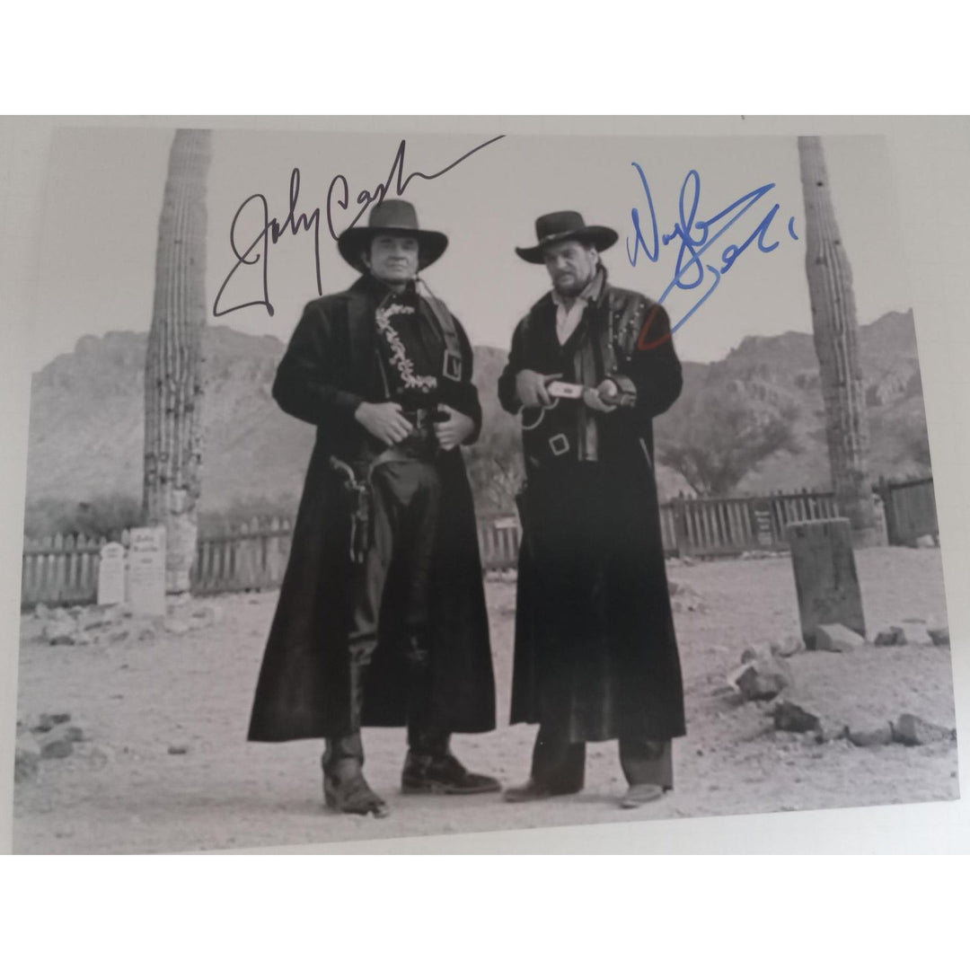 Waylon Jennings Johnny Cash 8x10 signed with proof