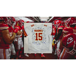 Load image into Gallery viewer, Patrick Mahomes Andy Reid Travis Kelce 2022-23 Kansas City Chiefs authentic Patrick Mahomes jersey signed with proof

