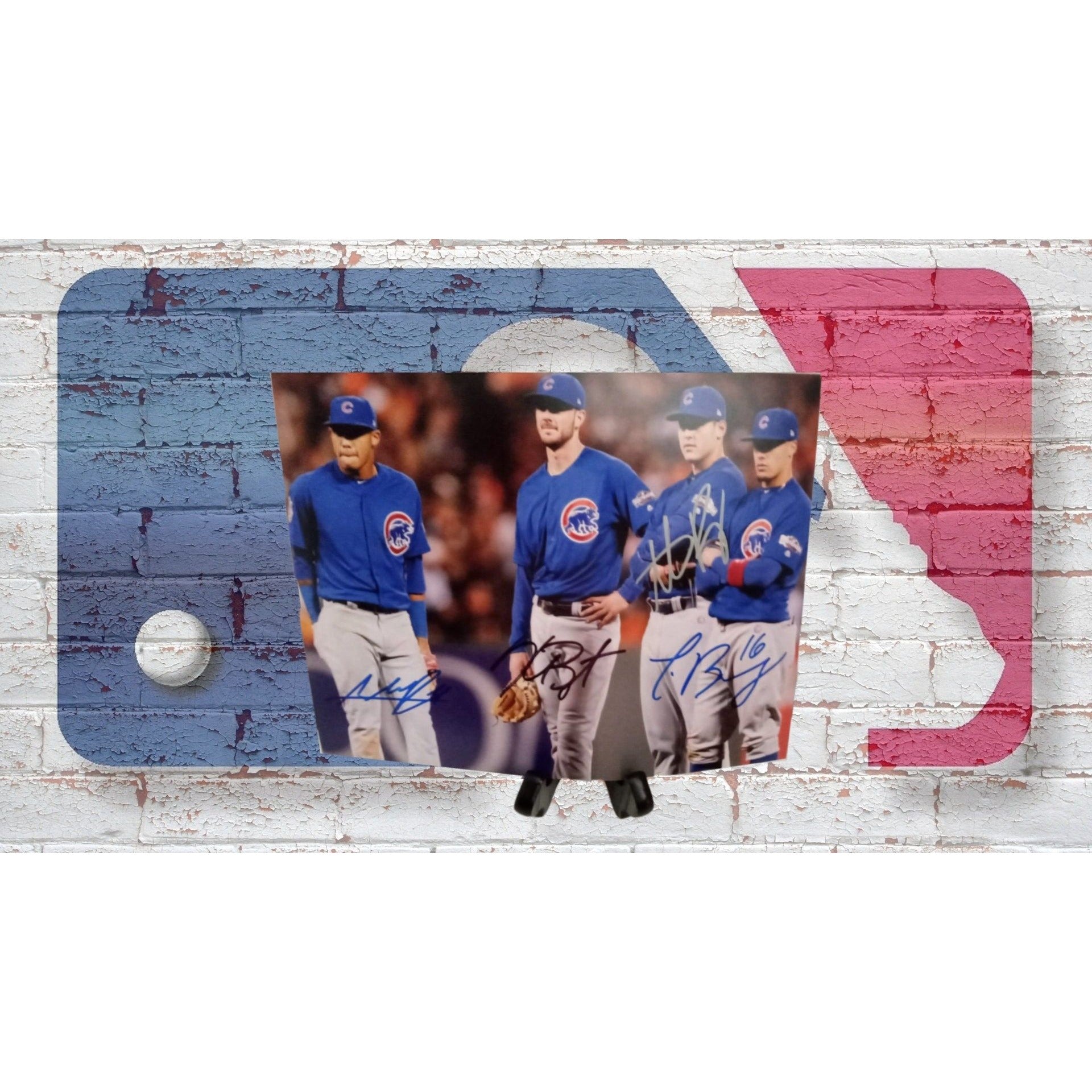 Anthony Rizzo Javi Baez Kris Bryant Addison Russell 8 by 10 signed photo
