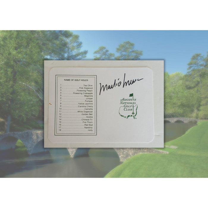 Mark O'Meara Master signed scorecard with proof