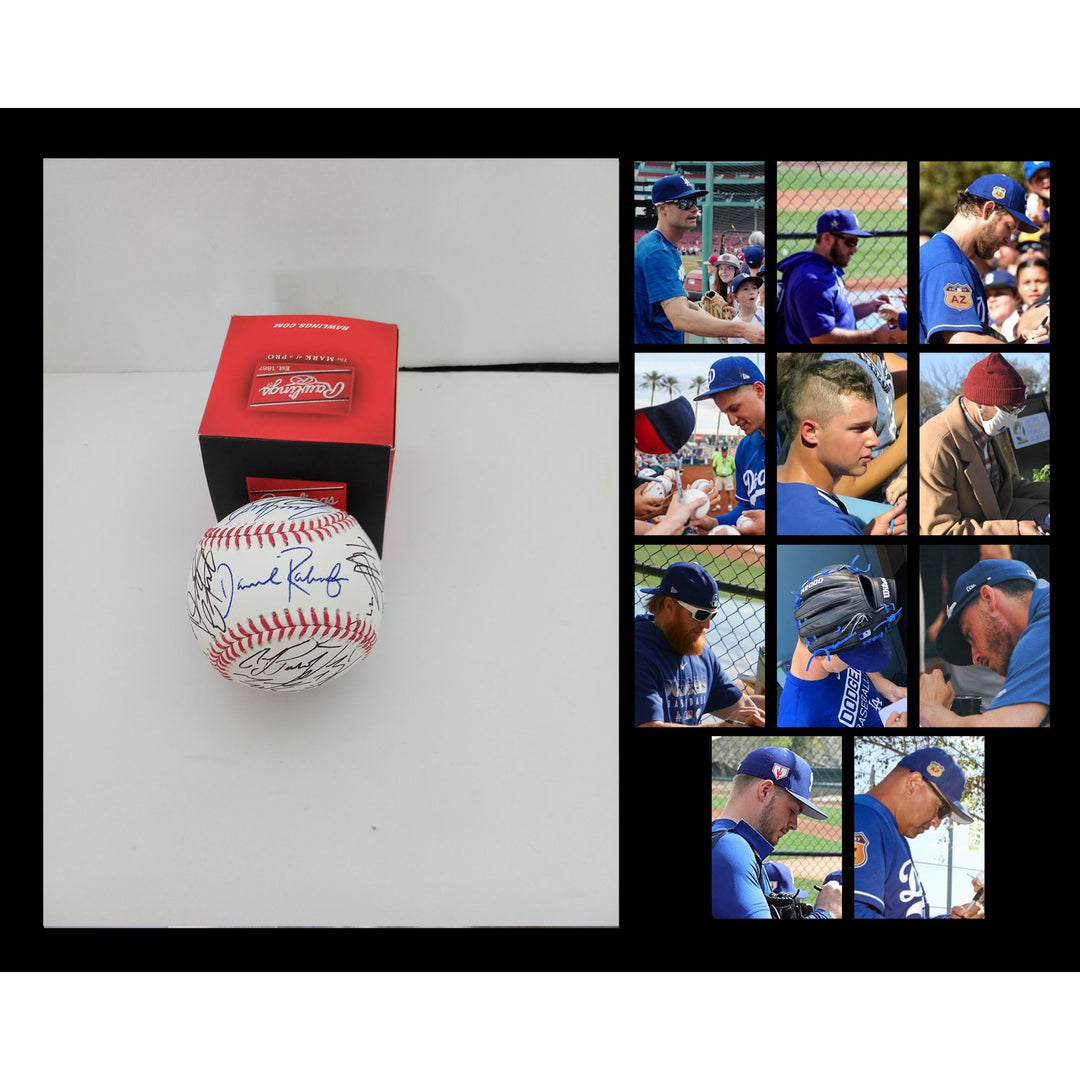 2020 World Series champion Los Angeles Dodgers team signed MLB Rawlings framed baseball with proof