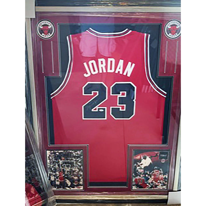 Michael Jordan red jersey signed with proof - Awesome Artifacts 