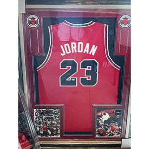 Michael Jordan red jersey signed with proof
