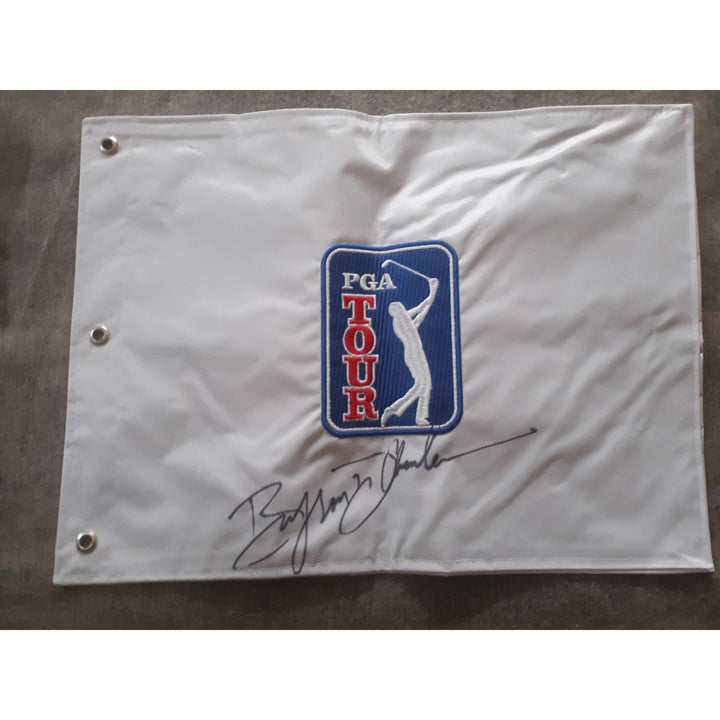 Byron Chamberlain signed golf PGA pin flag with proof