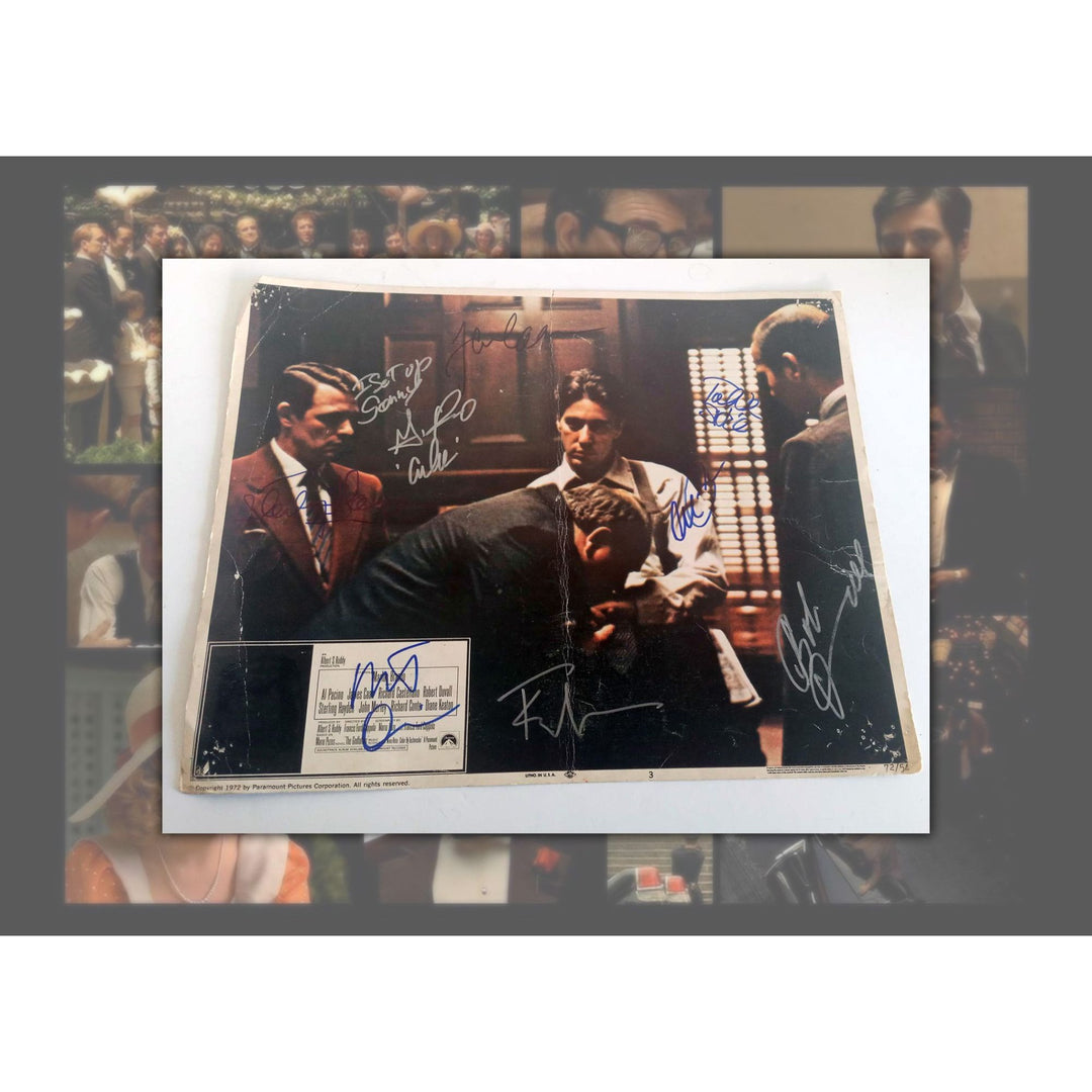 1972 original Godfather lobby card Robert Duvall, James Caan, Robert DeNiro, Al Pacino signed with proof