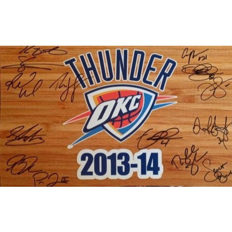 Russell Westbrook Kevin Durant Oklahoma City Thunder 2013 14 team signed 16 x 20 photo