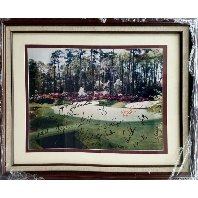 Arnold Palmer, Jack Nicklaus, Tiger Woods 20 Masters Golf champions signed and framed with proof