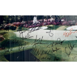 Arnold Palmer, Jack Nicklaus, Tiger Woods 20 Masters Golf champions signed and framed with proof