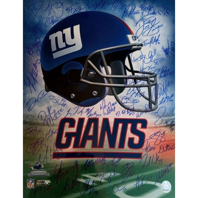 Eli Manning New York Giants Super Bowl champions team signed 16 x 20 photo