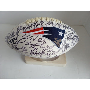 New England Patriots 2004 Super Bowl champs team signed football with proof