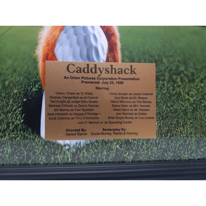 Caddyshack 32x26 Bill Murray, Rodney Dangerfield, Chevy Chase cast signed pin flag with proof