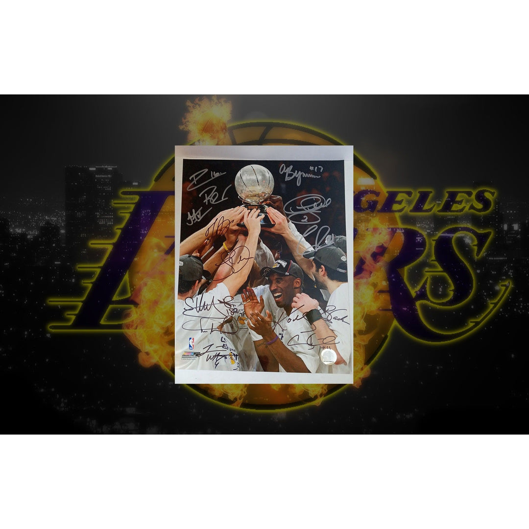 Kobe Bryant, Pau Gasol, Los Angeles Lakers 11 x 14 World Champs team signed photo signed with proof - Awesome Artifacts 