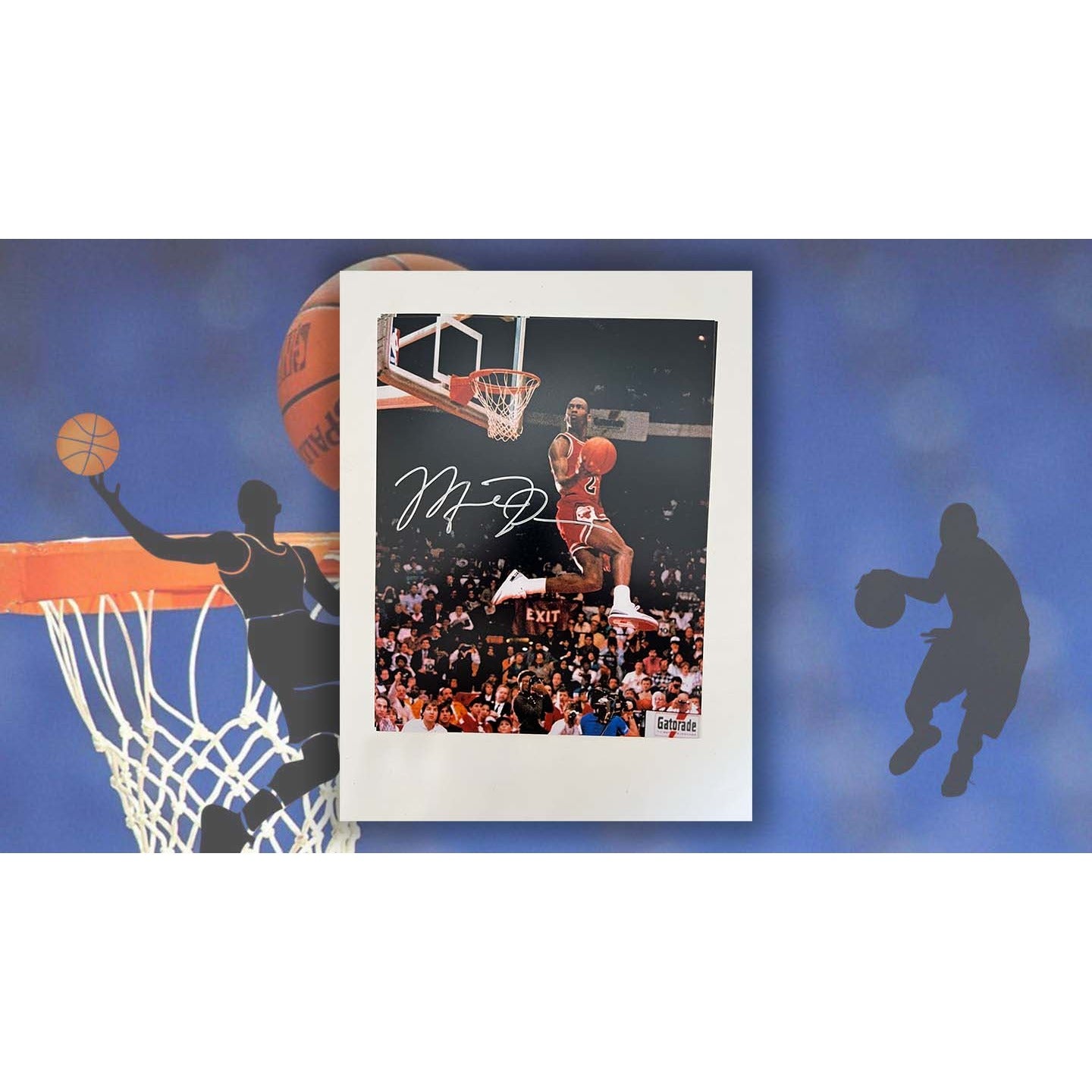 Michael Jordan slam dunk contest 8x10 photo signed with proof
