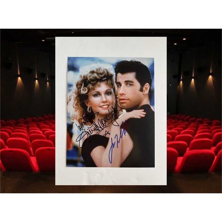 Grease Olivia Newton-John and John Travolta 8 by 10 signed photo with proof