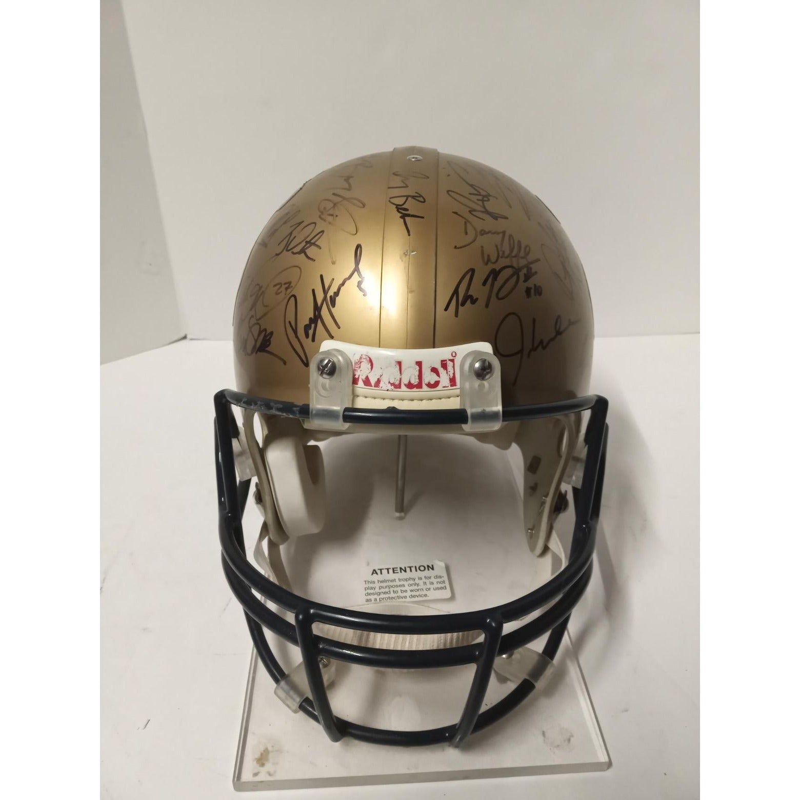 40 Heisman Trophy award winners Roger Staubach Barry Sanders Bo Jackson Riddell pro model helmet signed with free case