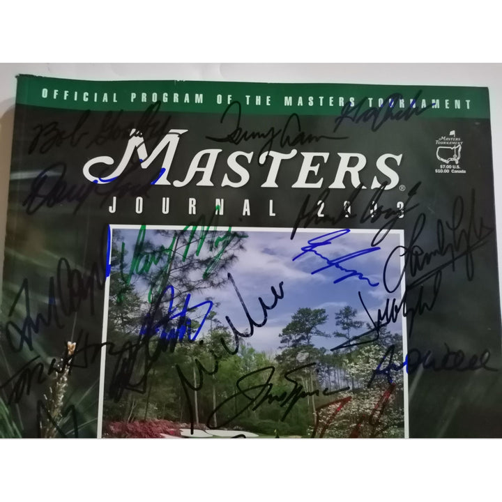 Tiger Woods Arnold Palmer Jack Nicklaus 20 Masters champions signed program with proof - Awesome Artifacts 