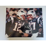Load image into Gallery viewer, New England Patriots Rob Gronkowski and Tom Brady 16 x 20 photo signed with proof
