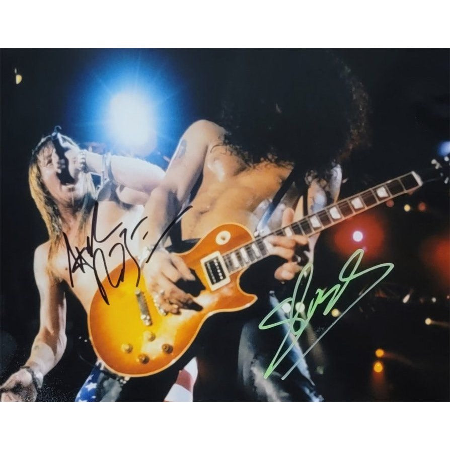 Guns N Roses W Axl Rose Saul Hudson Slash 8 x 10 photo signed with proof
