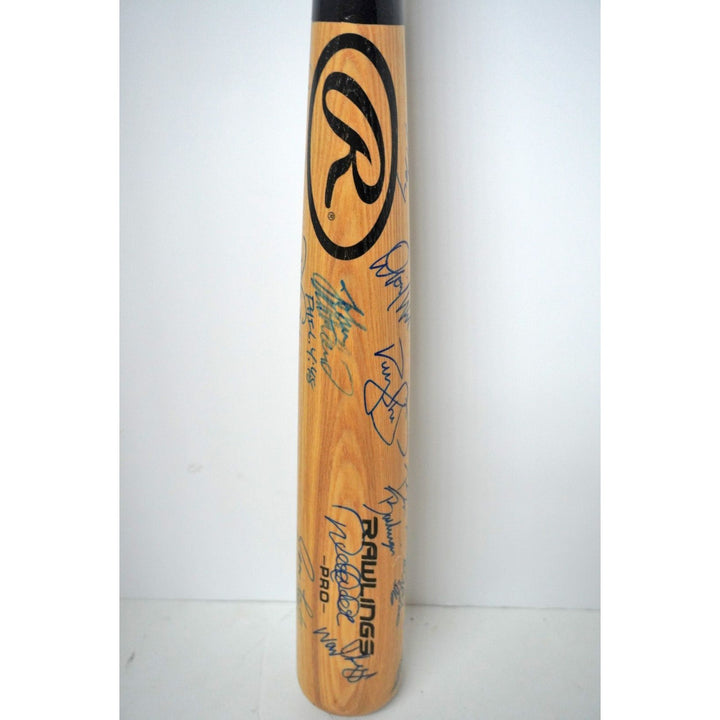 New York Yankees World Champions team signed bat signed with proof - Awesome Artifacts 