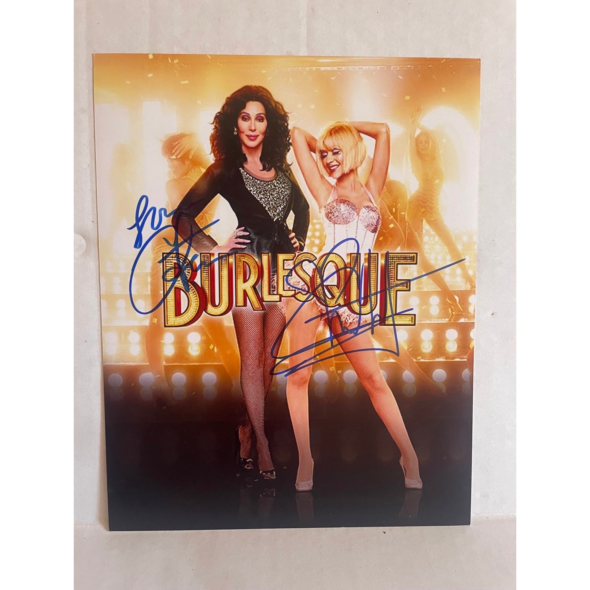 Burlesque share and Christina Aguilera 8x10 photo sign with proof