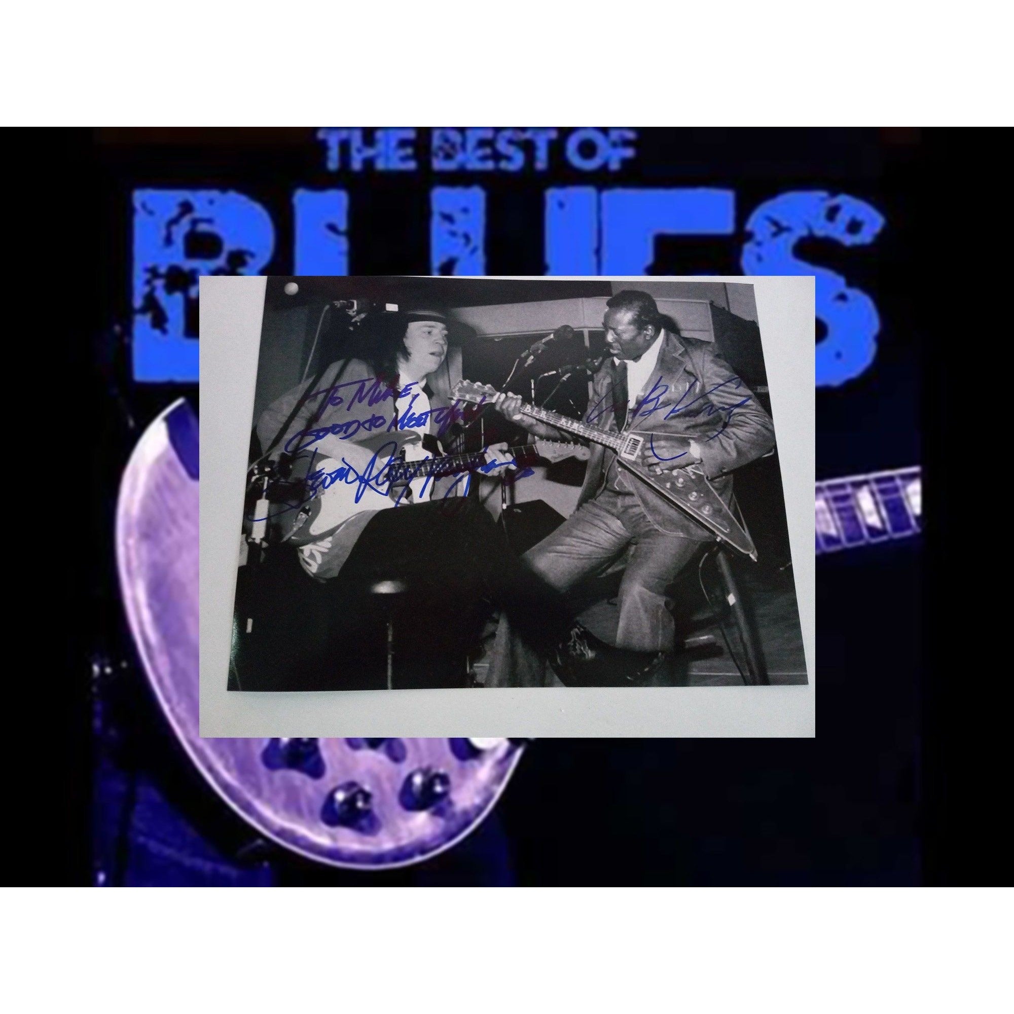 Stevie Ray Vaughan and Albert King 8 x 10 photo signed  with proof