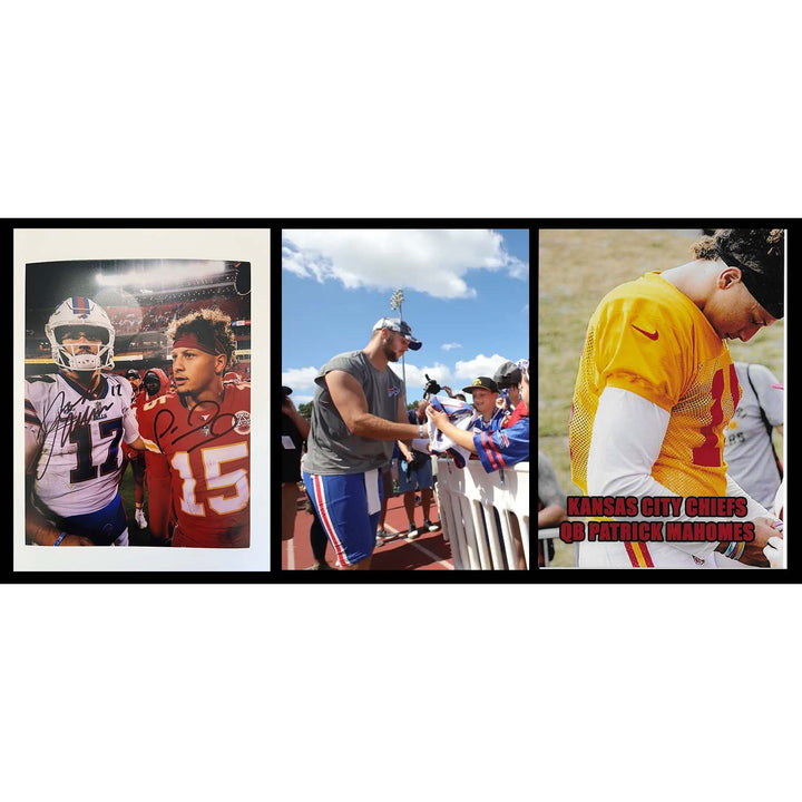 Patrick Mahomes Kansas City Chiefs Josh Allen Buffalo Bills 8x10 photo signed with proof