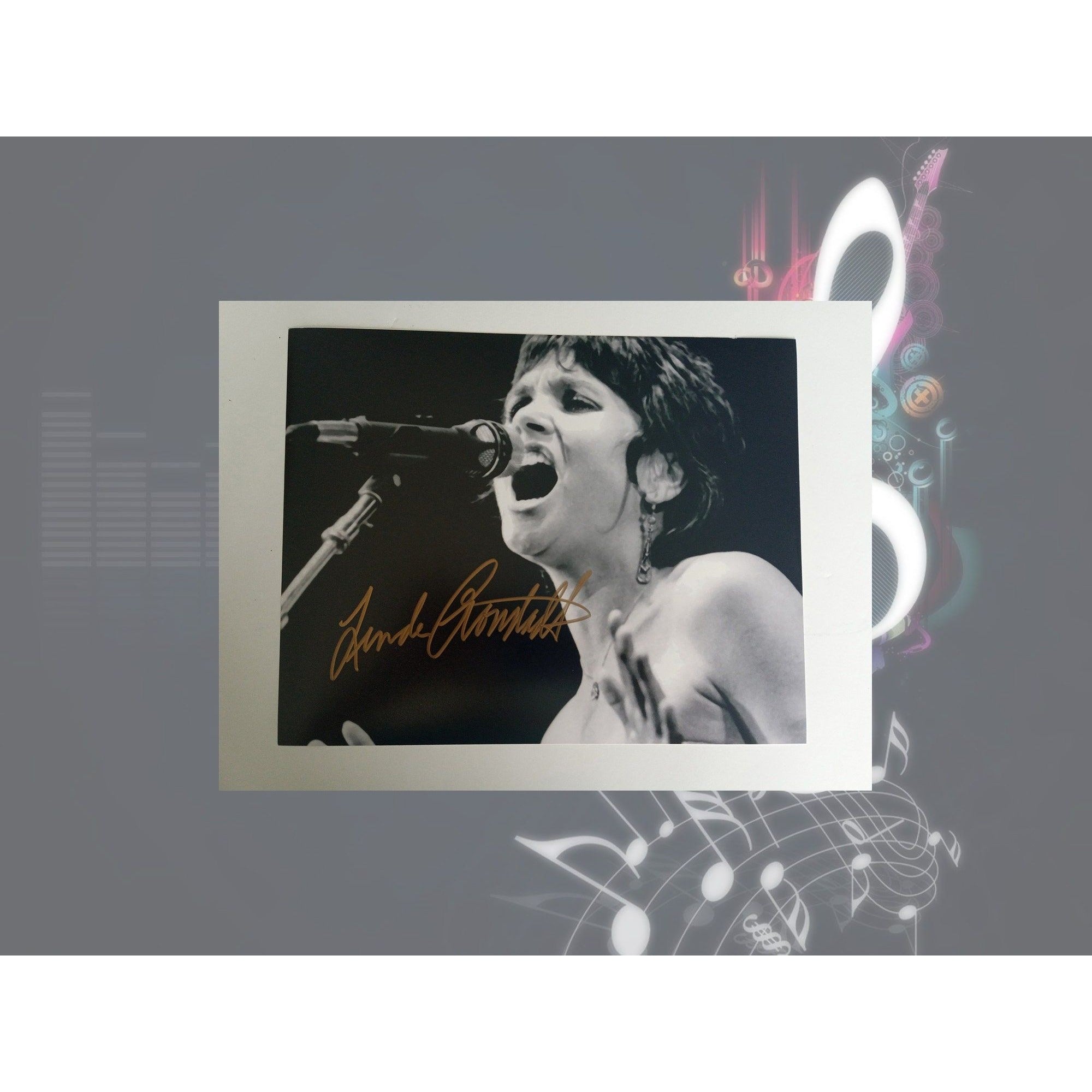Linda Ronstadt 8 by 10 signed photo with proof