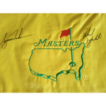 Load image into Gallery viewer, Tiger Woods and Phil Mickelson Masters golf flag signed with proof
