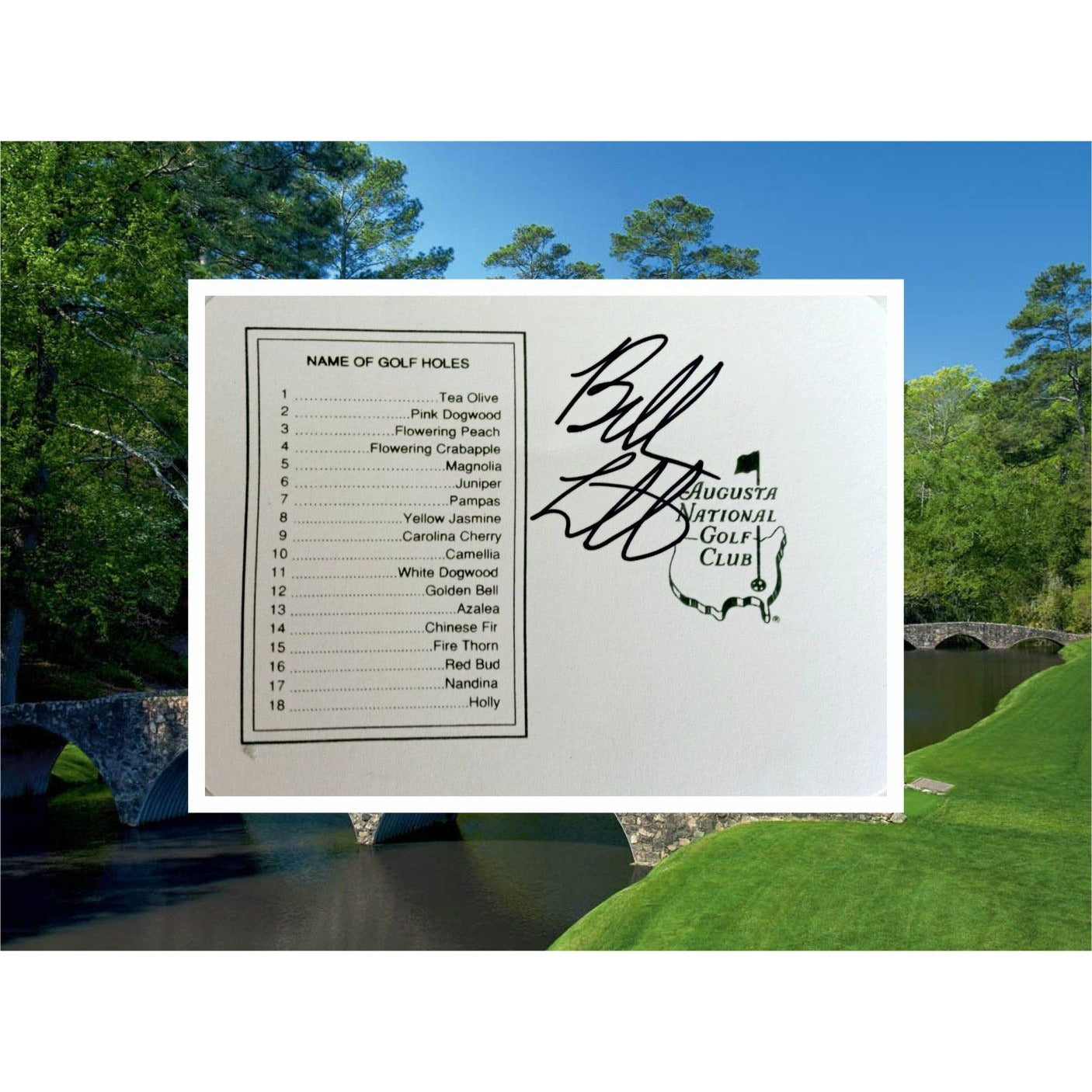 Bubba Watson Masters Golf scorecard signed with proof