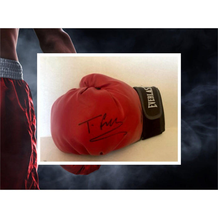 Tyson Fury leather boxing gloves signed with proof