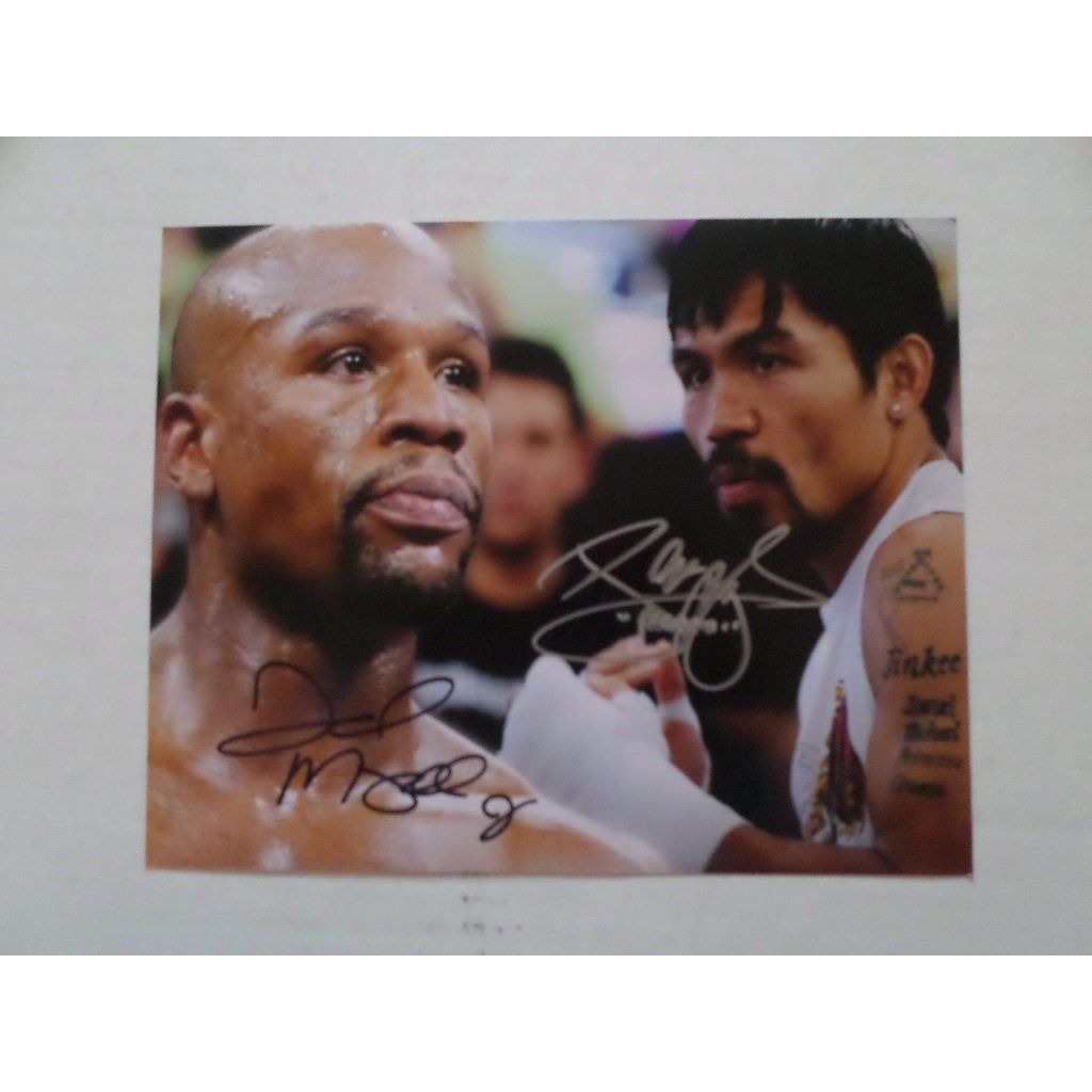 Floyd Mayweather Jr and Manny Pacquiao 8x10 signed photo