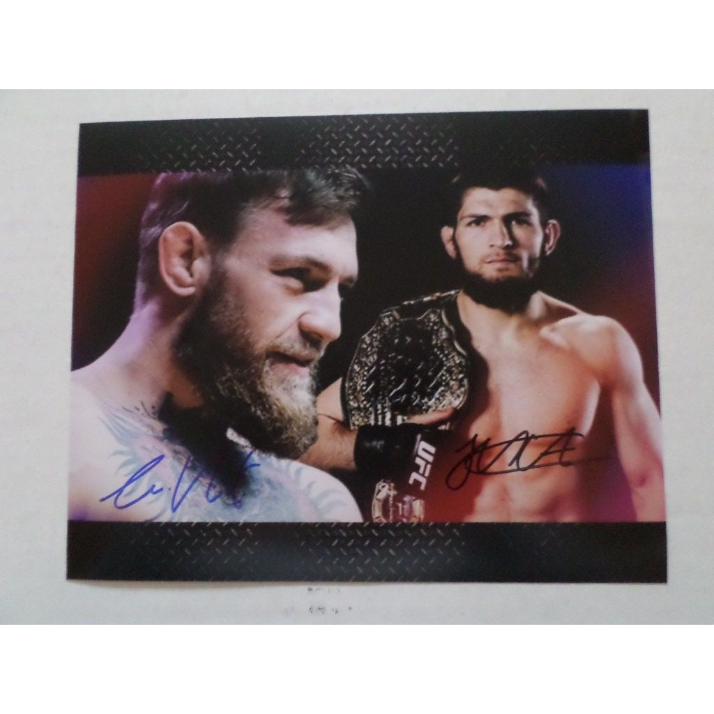 Khabib nurmagomedov and Conor McGregor 8 x 10 signed photo - Awesome Artifacts 