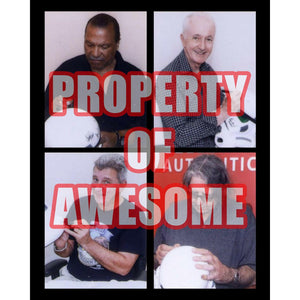 Harrison Ford, James Earl Jones, Carrie Fisher, Mark Hamill, Star Wars cast signed stormtrooper helmet signed with proof