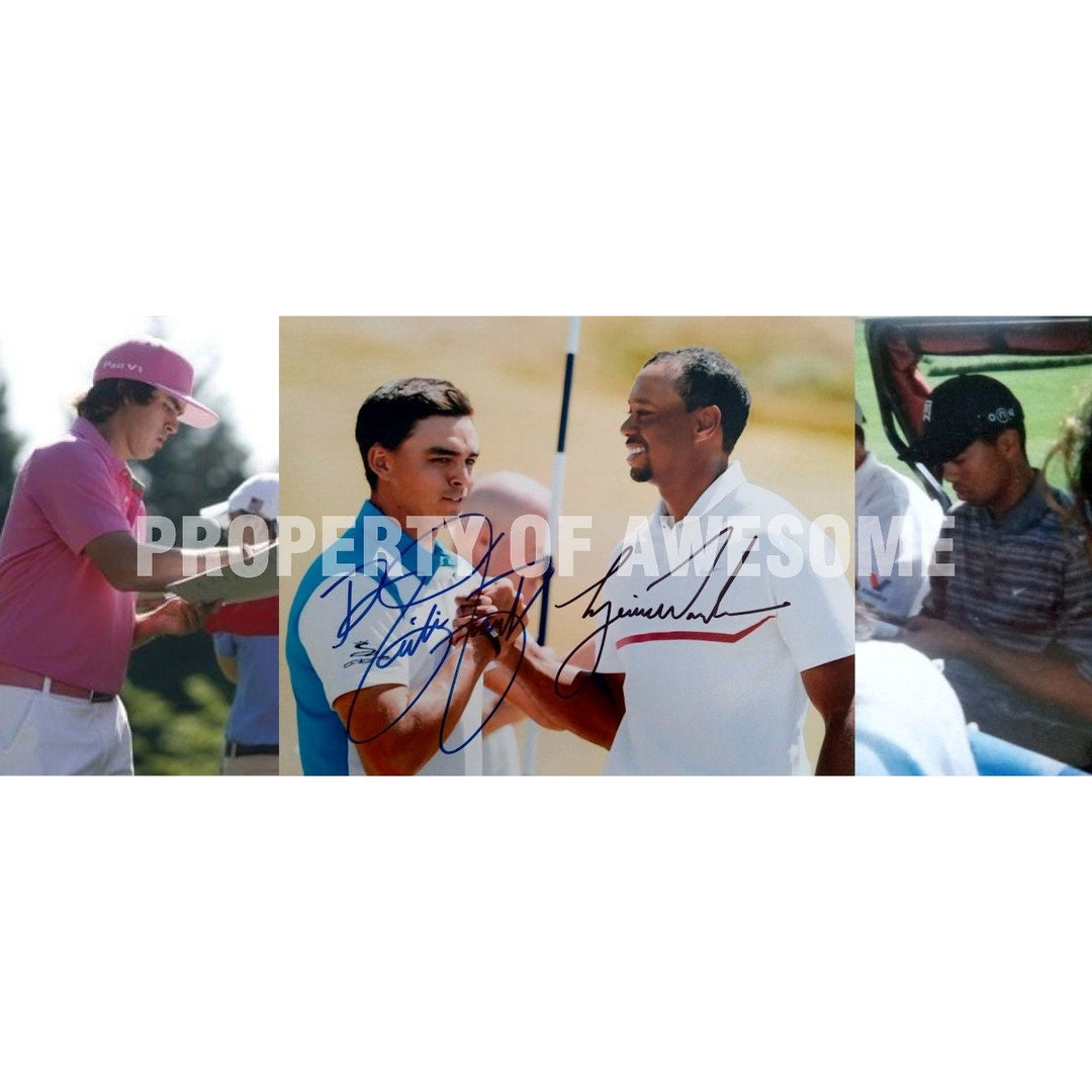 Rickie Fowler and Tiger Woods 8 x 10 photo signed with proof - Awesome Artifacts 