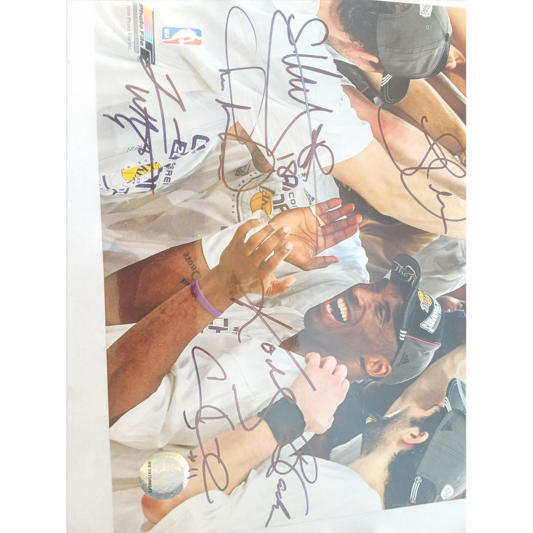 Kobe Bryant, Pau Gasol, Los Angeles Lakers 11 x 14 World Champs team signed photo signed with proof - Awesome Artifacts 