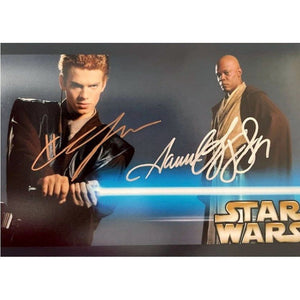 Samuel L Jackson and Ewan McGregor Star Wars 5x7 photo signed with proof
