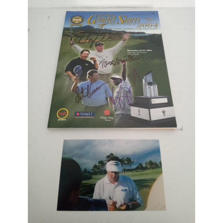 Phil Mickelson Vijay Singh retief Goosen Todd Hamilton sign program with proof - Awesome Artifacts 