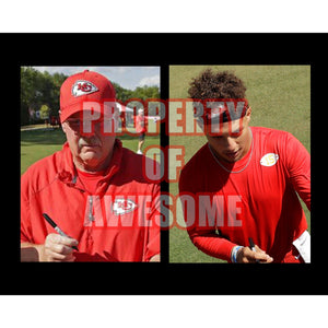 Kansas City Chiefs Andy Reid and Patrick Mahomes 8 by 10 signed photo with proof