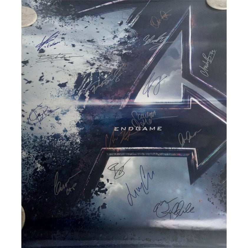 End game 24 by 36 original movie poster Chris Evans Scarlett Johansson Robert Downey Jr Chris Hemsworth 15 signatures in all