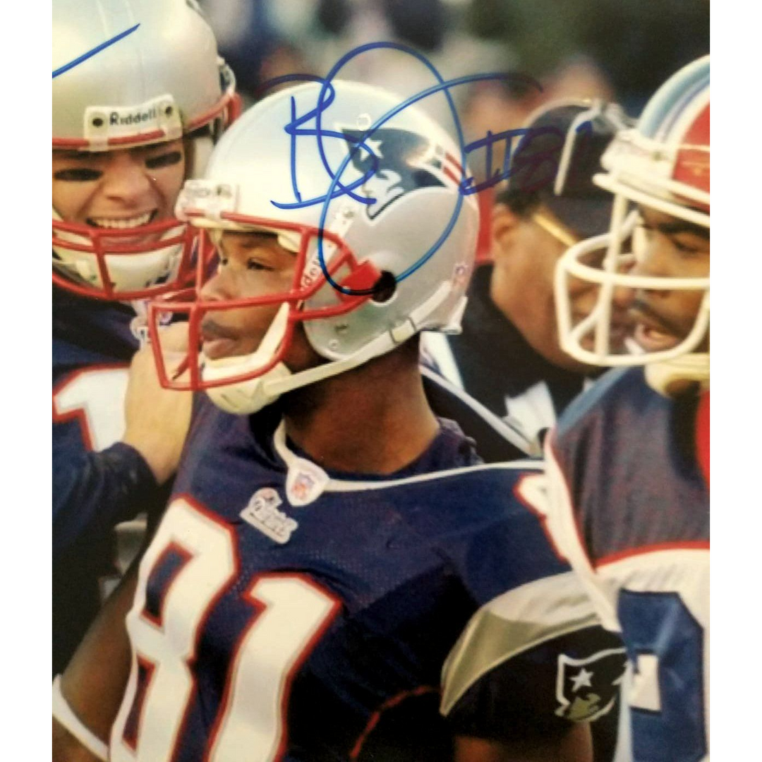 Tom Brady and Bethel Johnson 8x10 photo signed