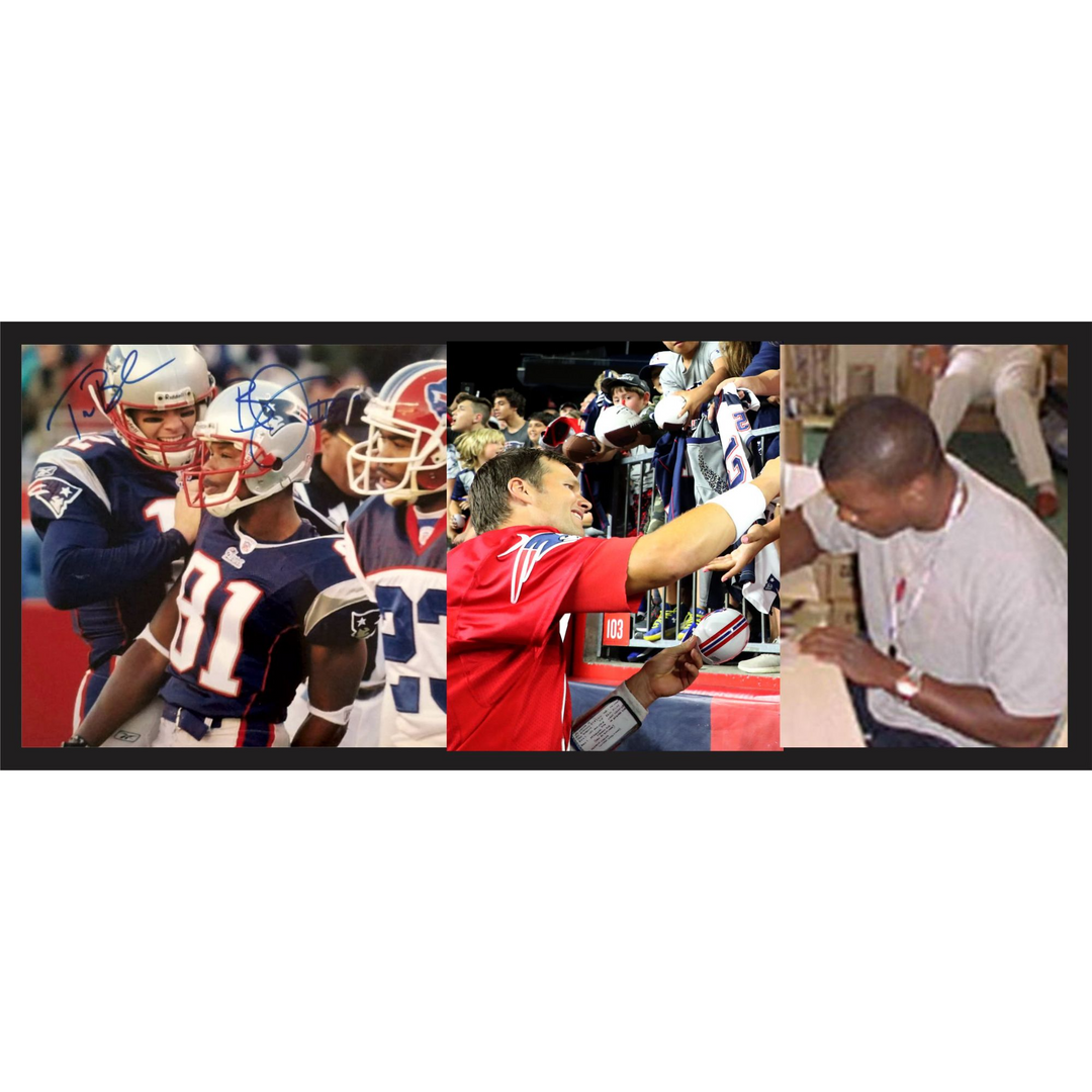 Tom Brady and Bethel Johnson 8x10 photo signed