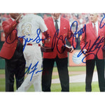 Load image into Gallery viewer, Ozzie Smith, Bruce Sutter, Whitey Herzog 8 by 10 signed photo with proof
