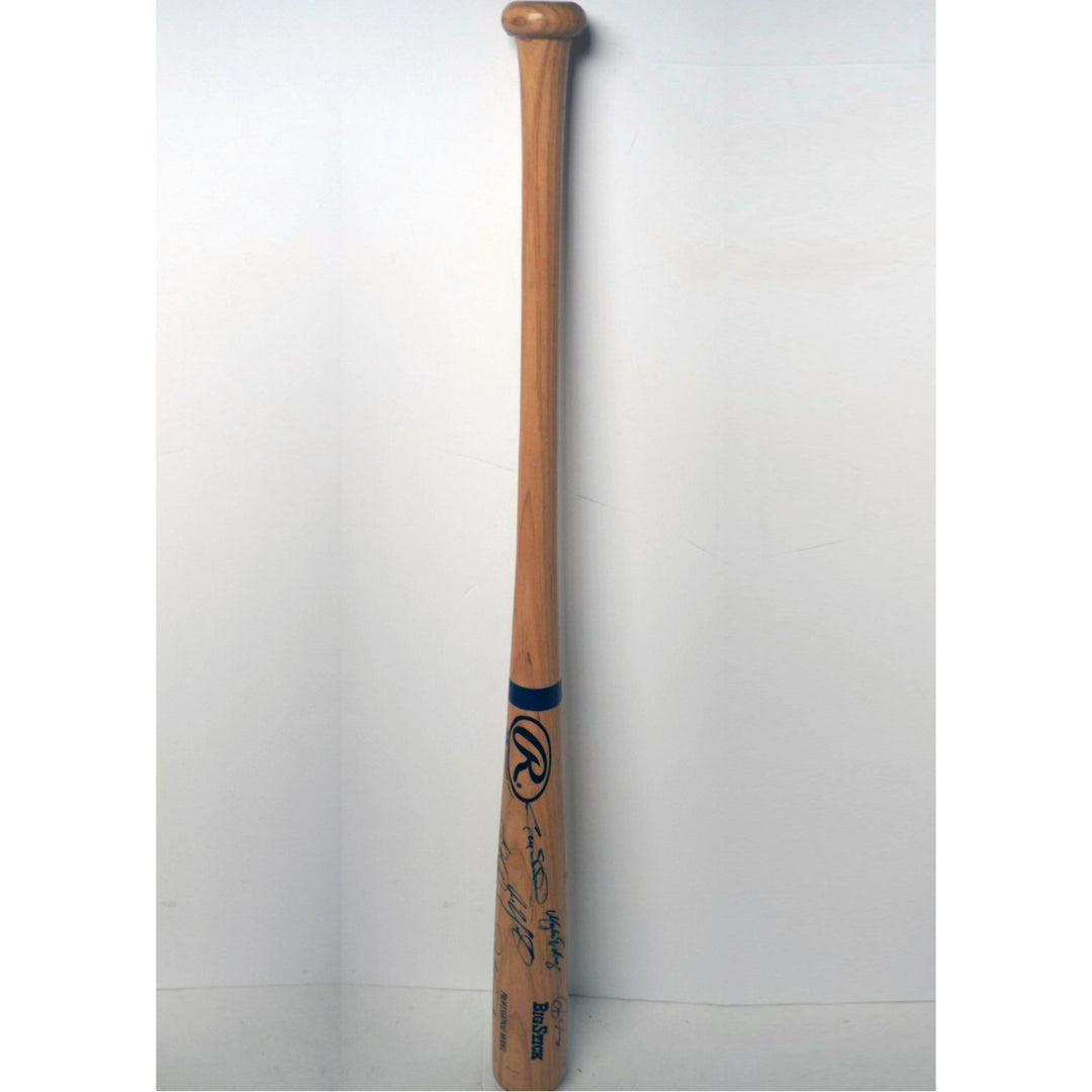 Gary Sheffield, Miguel Cabrera, Ivan Rodriguez, Magglio Ordonez game model baseball bat signed with proof